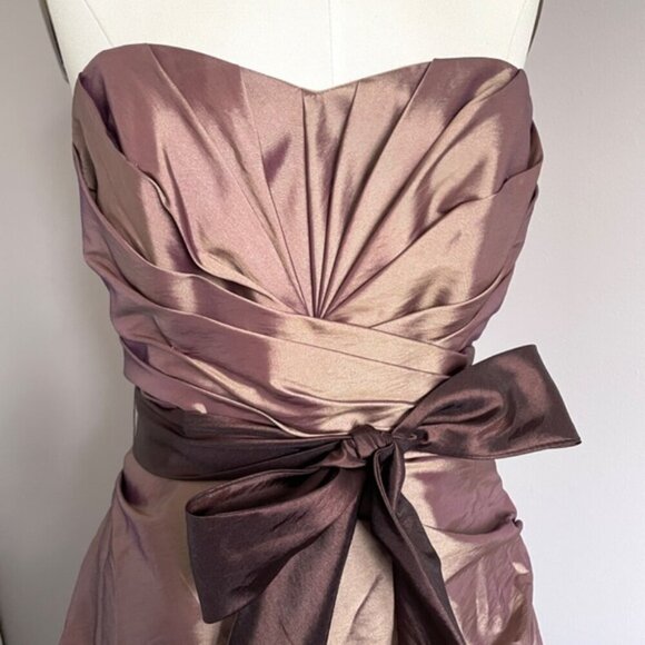 Vintage Y2K Bronzey Brown / Purple Iridescent Strapless Prom Dress - Picture 3 of 11